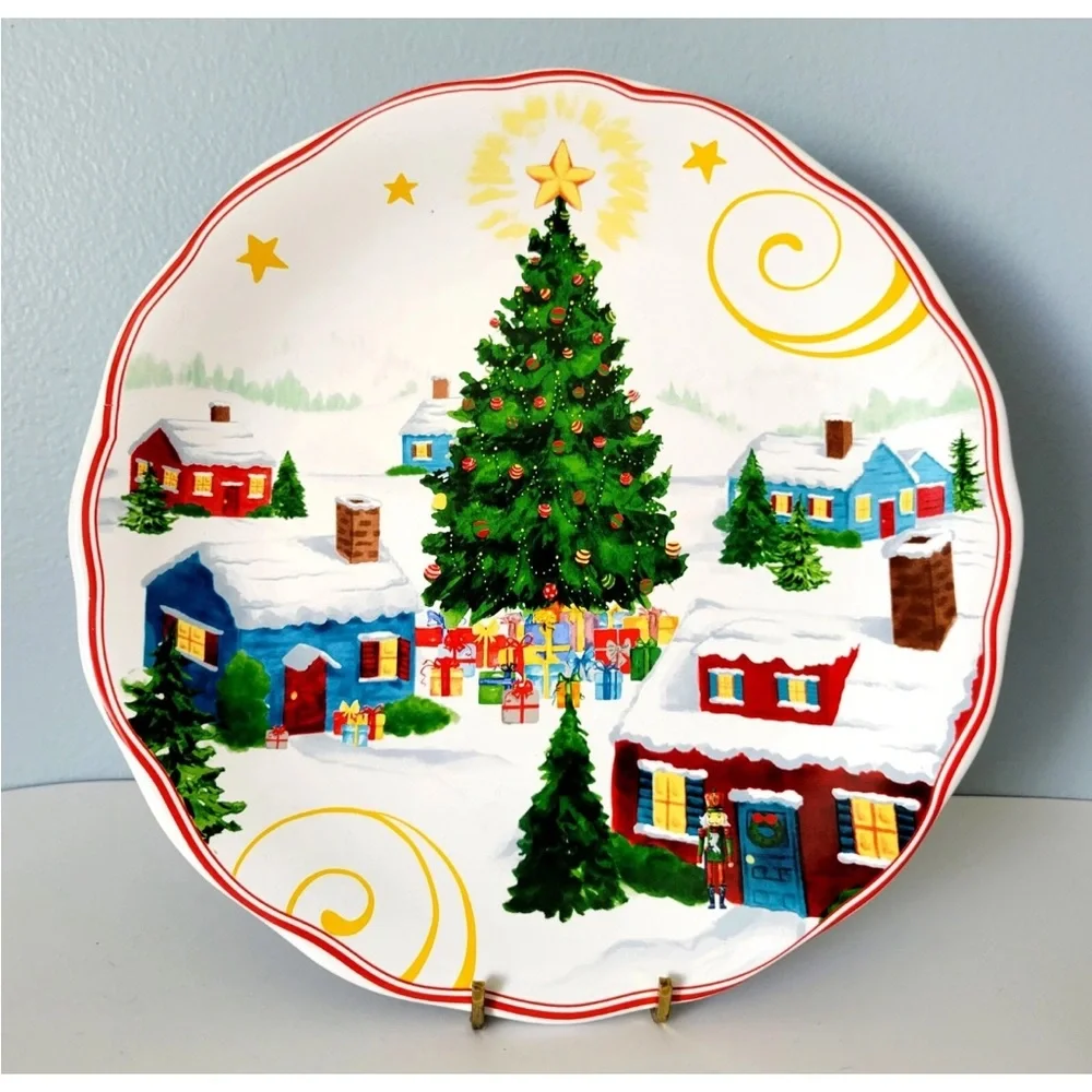 Crofton Porcelain Holiday Christmas Tree Village Scene 10